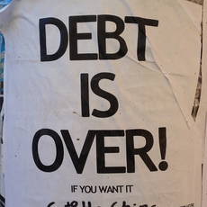 Debt is over text on white background