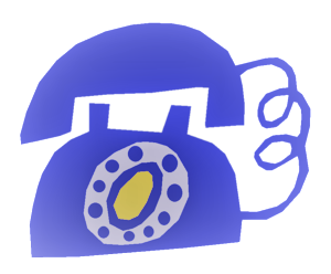 animated blue rotary phone