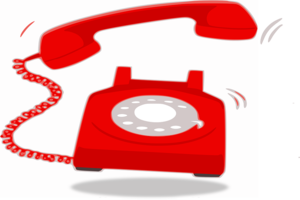 animated red rotary phone ringing